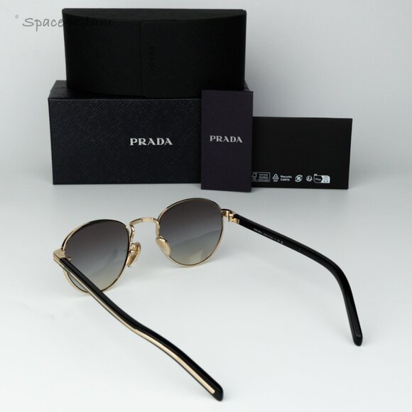 Prada Men Sunglasses Gold Grey Gradient Round PRB52S ZVN02C NEW AUTHENTIC - Picture 7 of 7